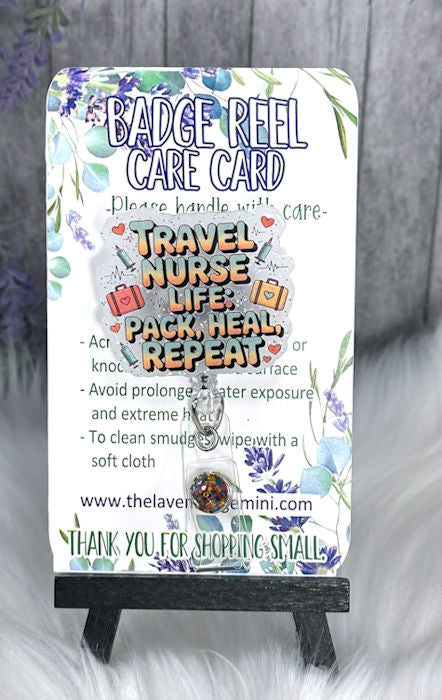 Handmade Travel Nurse Badge Reel