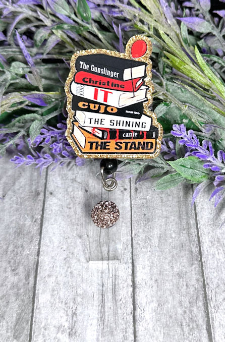 Handmade Stephen King Book Lover Badge Reel