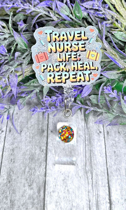 Handmade Travel Nurse Badge Reel