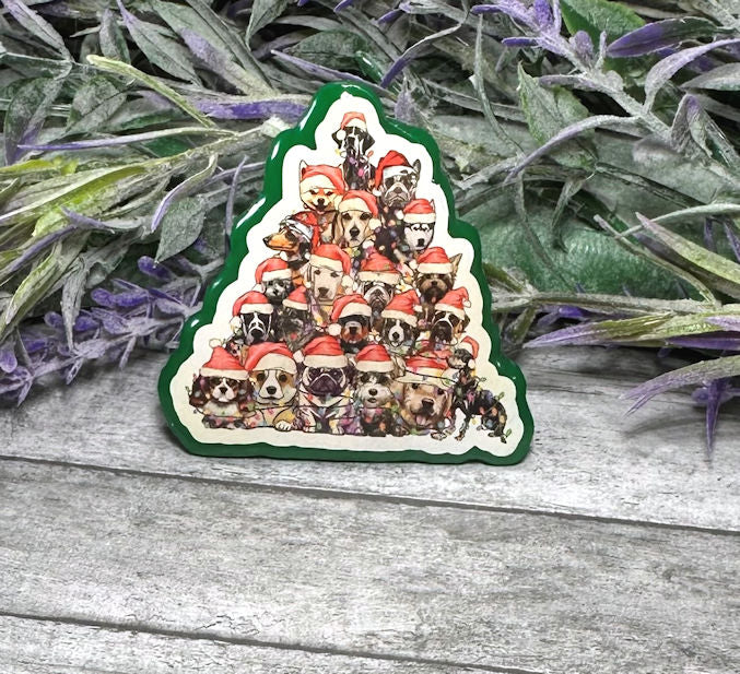 2 inch Dogs Christmas Tree Magnet