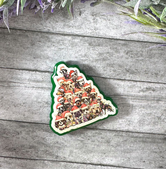 2 inch Dogs Christmas Tree Magnet