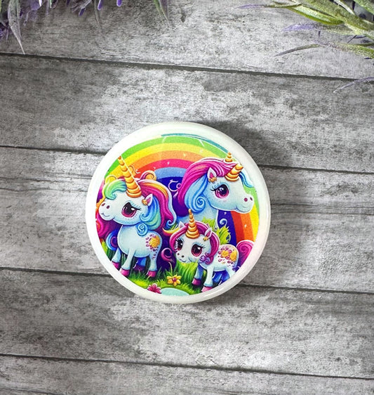 2 inch Neon Lisa Frank Unicorns Magnet