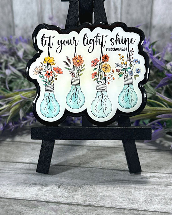 3 inch Let Your Light Shine Quote Magnet