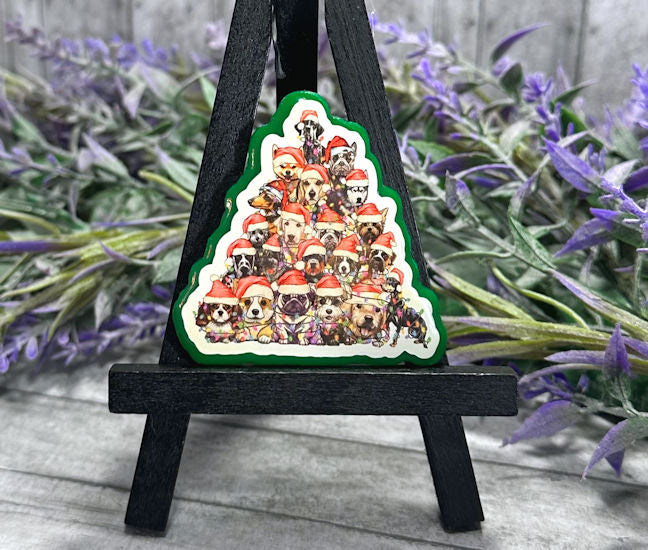 2 inch Dogs Christmas Tree Magnet