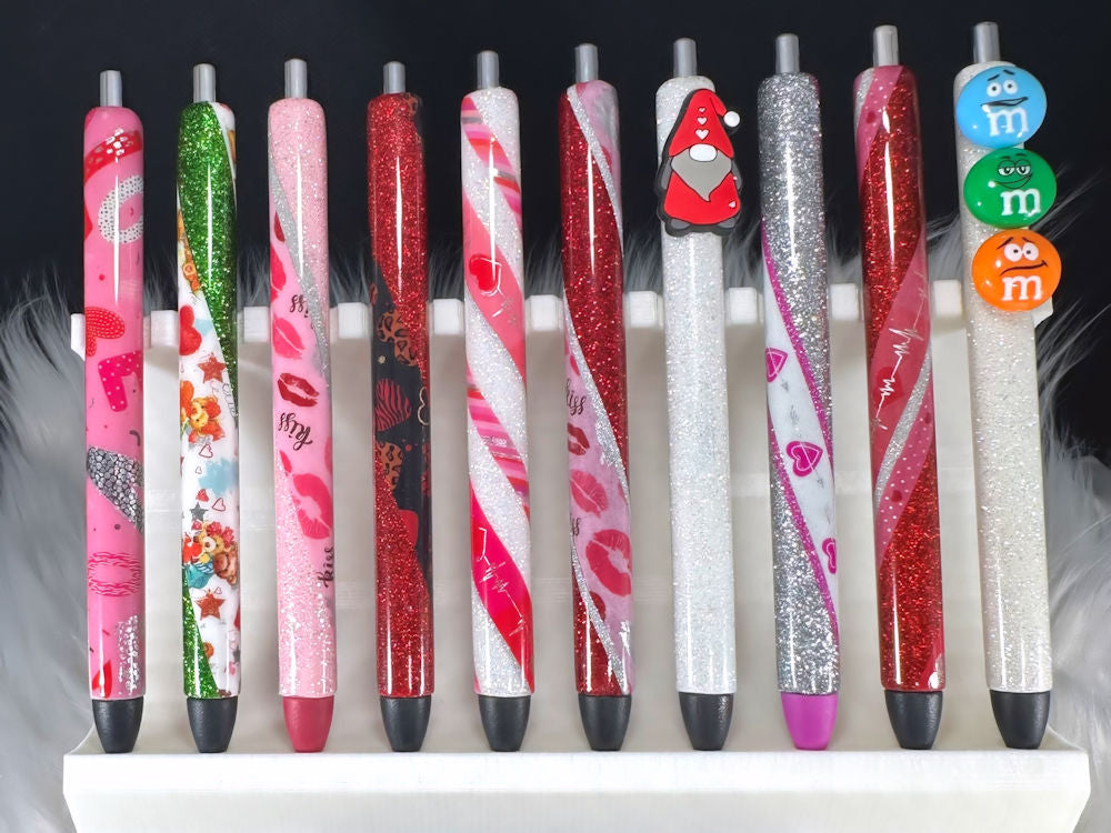 Handmade Valentines Day Love washi tape glitter pen with free refill