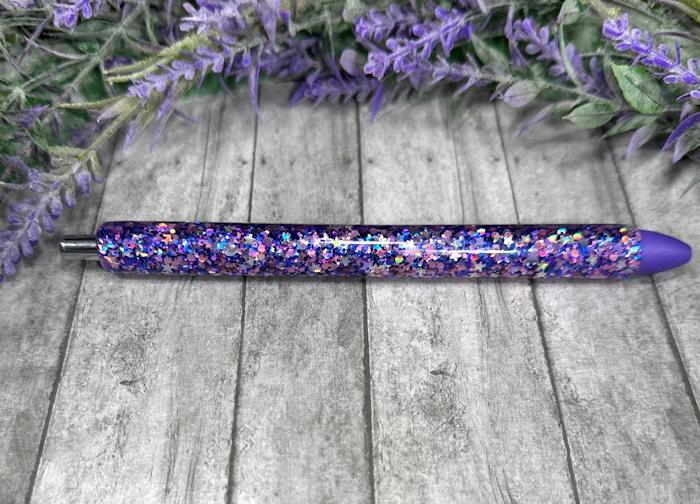 Handmade Purple Party Mix glitter pen with free refill