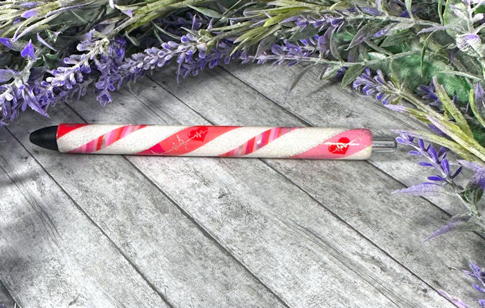 Handmade Valentines Day Love Heartbeats washi tape glitter pen with free refill