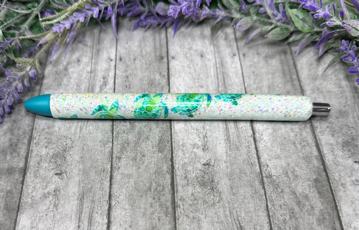 Handmade Sea Turtles glitter pen with free refill