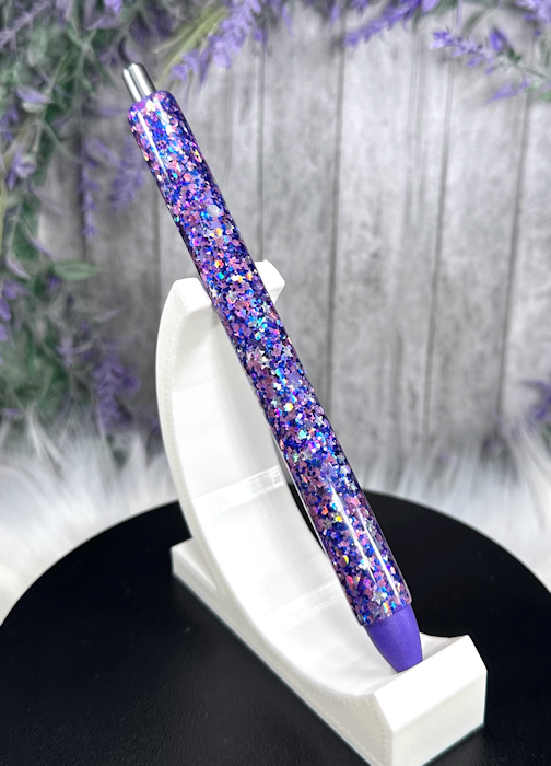 Handmade Purple Party Mix glitter pen with free refill
