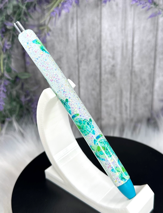 Handmade Sea Turtles glitter pen with free refill