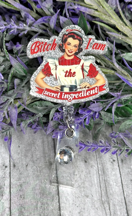 Handmade Snarky Baker Badge Reel