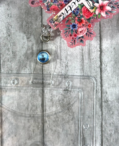 Handmade Faith Pink Butterfly Badge Reel 2
