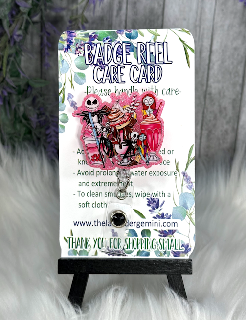 Handmade Jack and Sally Coffees Badge Reel 2