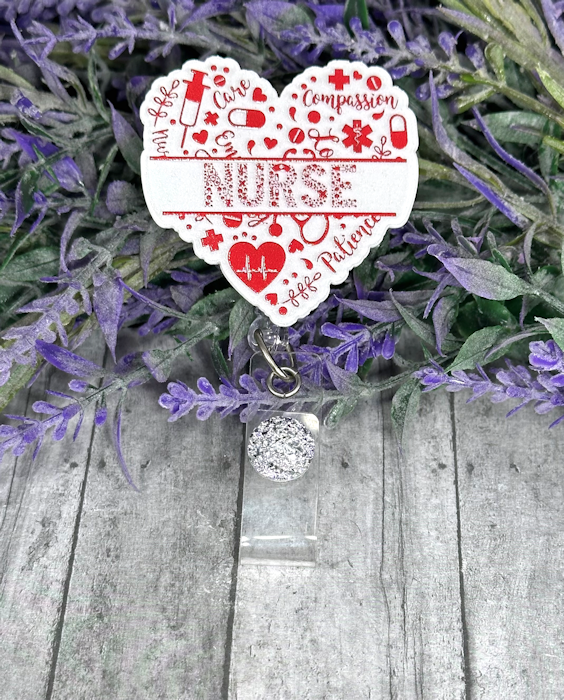 Handmade Nurse Heart Badge Reel 2