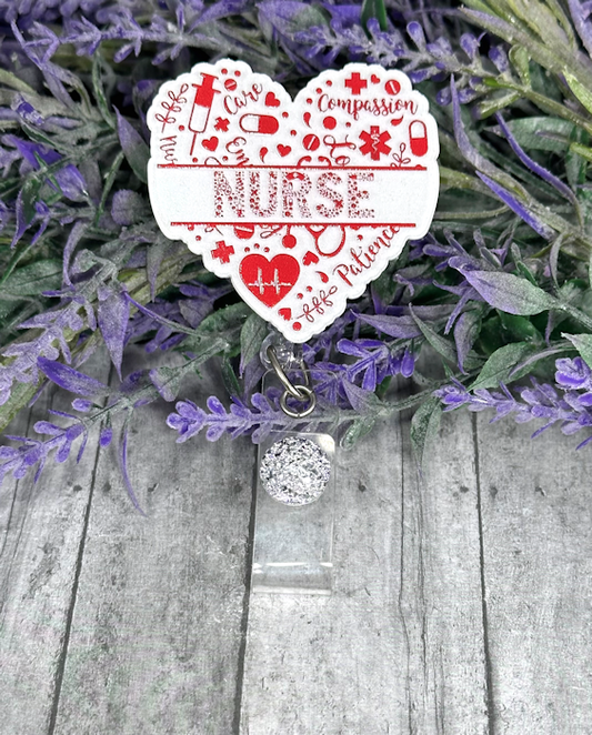 Handmade Nurse Heart Badge Reel 2