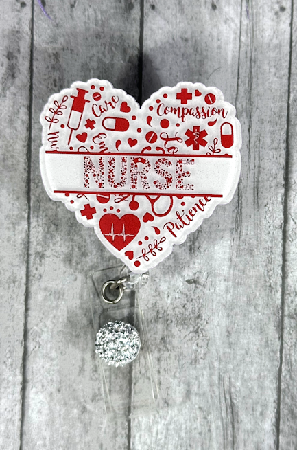 Handmade Nurse Heart Badge Reel 2