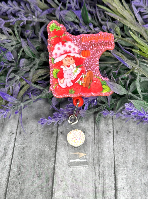 Handmade Strawberry Shortcake Fall Badge Reel