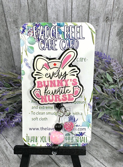 Handmade Easter Bunny Nurse Badge Reel