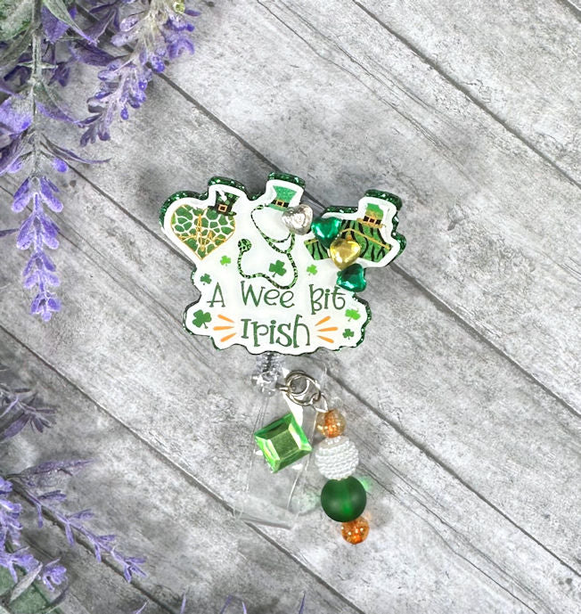 Handmade St Patricks Irish Badge Reel