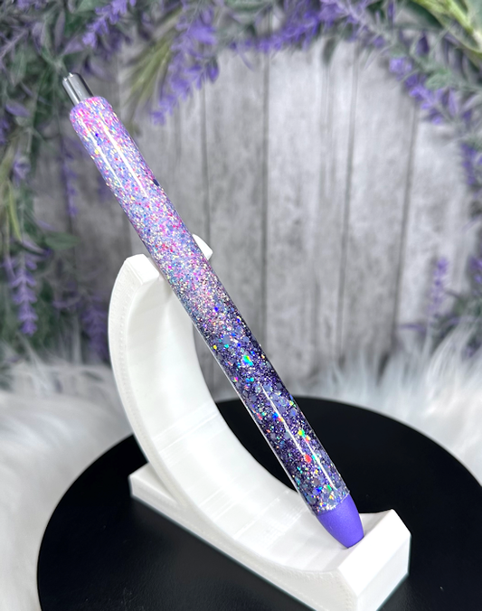 Handmade Ombre Lavender and Purple glitter pen with free refill