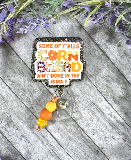 Handmade Fall Cornbread Badge Reel