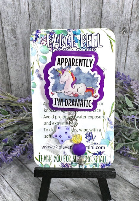 Handmade Dramatic Unicorn Badge Reel