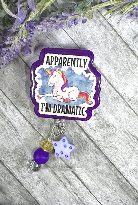 Handmade Dramatic Unicorn Badge Reel