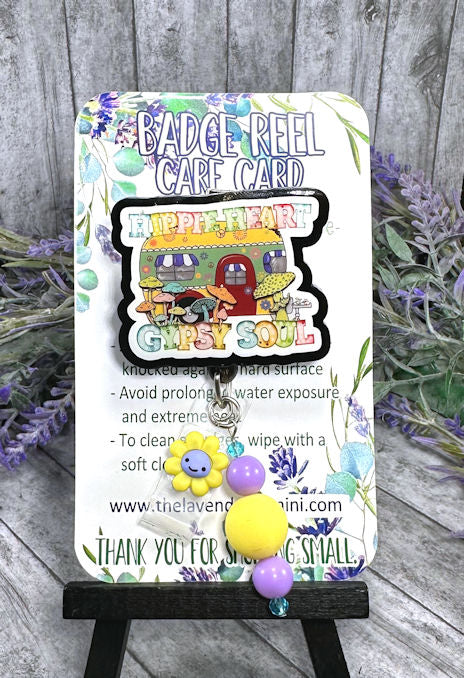 Handmade Hippy Heart Gypsy Soul  Badge Reel