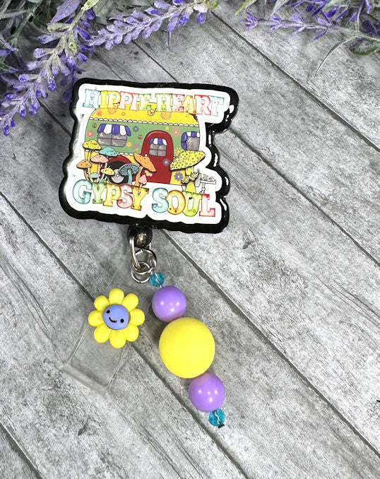 Handmade Hippy Heart Gypsy Soul  Badge Reel