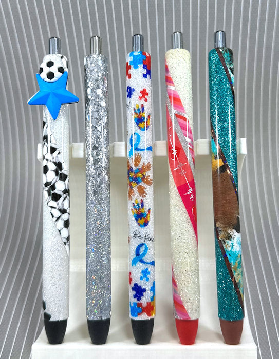 Handmade  Soccer Washi Tape glitter pen with free refill