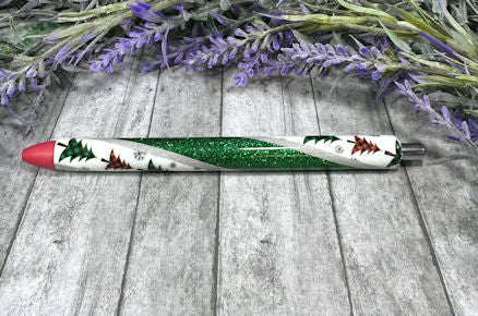 Handmade Christmas tree washi tape glitter pen with free refill