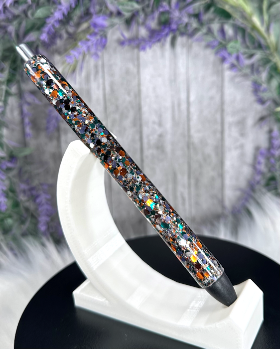 Handmade Dark Fall colors chunky glitter pen with free refill