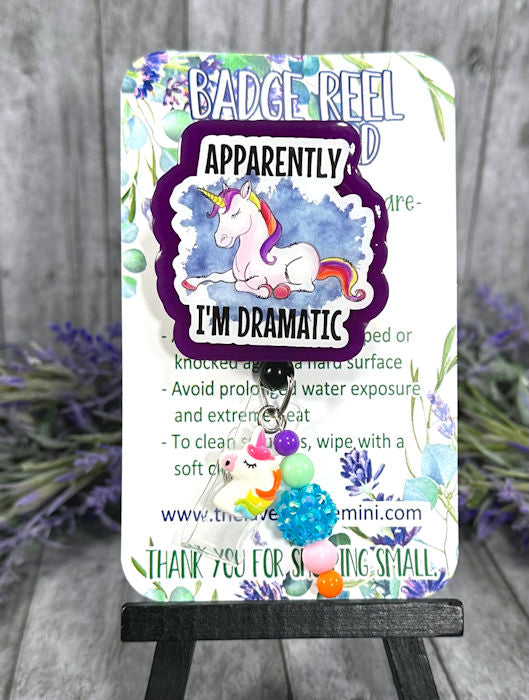 Handmade Dramatic Unicorn Badge Reel 2