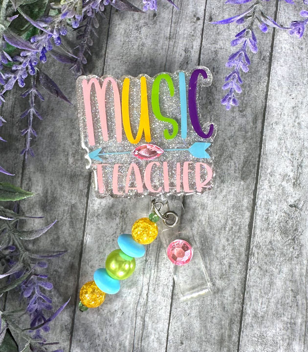 Handmade Music Teacher Badge Reel