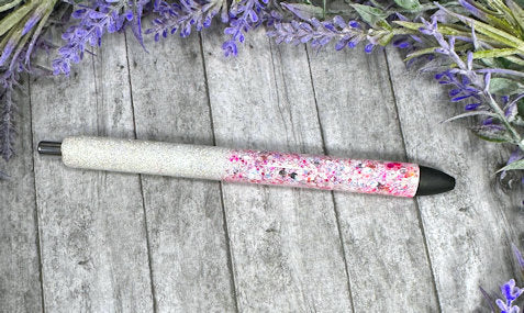 Handmade Pink Party Mix and White ombre glitter pen with free refill