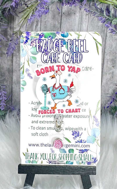 Handmade Forced to Chart Nurse Doctor Badge Reel