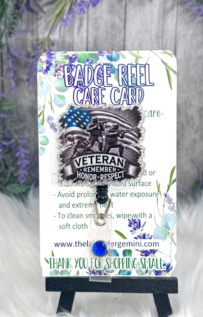 Handmade Veteran Badge Reel