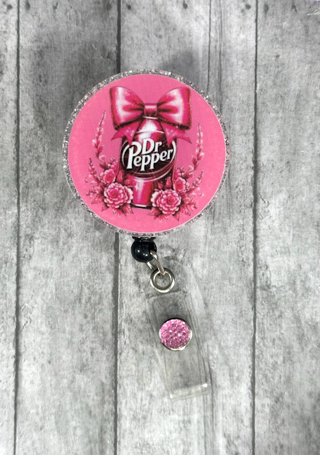 Handmade Dr Pepper Badge Reel