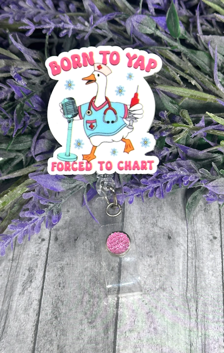 Handmade Forced to Chart Nurse Doctor Badge Reel