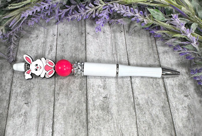 Handmade Easter Bunny Beaded Ballpoint with free refill