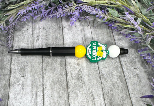 Handmade St Patricks Beers  Beaded Ballpoint with free refill