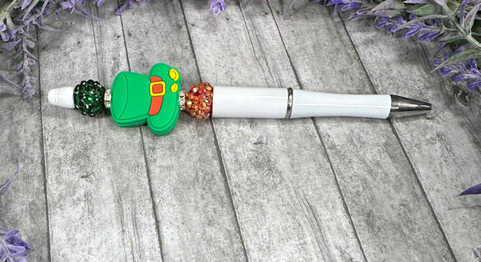 Handmade St Patricks Leprechaun Hat   Beaded Ballpoint with free refill