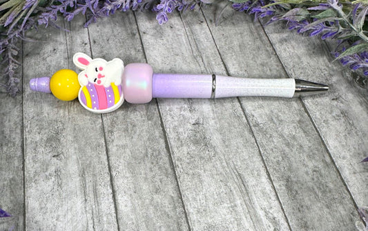 Handmade Easter Bunny and Easter Egg Beaded Ballpoint with free refill