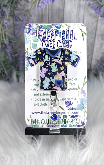 Handmade Teddy Bears Scrub top Badge Reel
