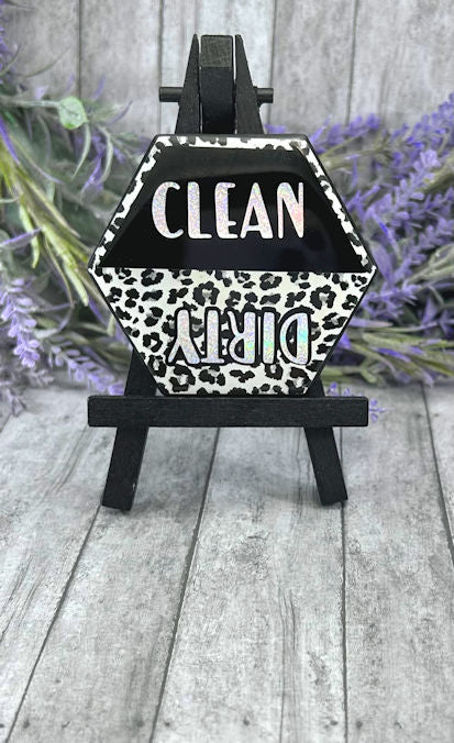 3 inch Clean and Dirty Animal Print Dishwasher Magnet