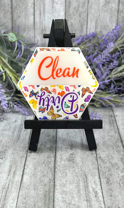 3 inch Clean and Dirty Butterflies Dishwasher Magnet