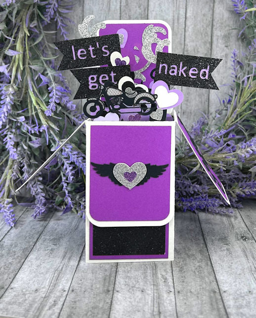 Handmade Lets Get Naked Valentines 3D box card