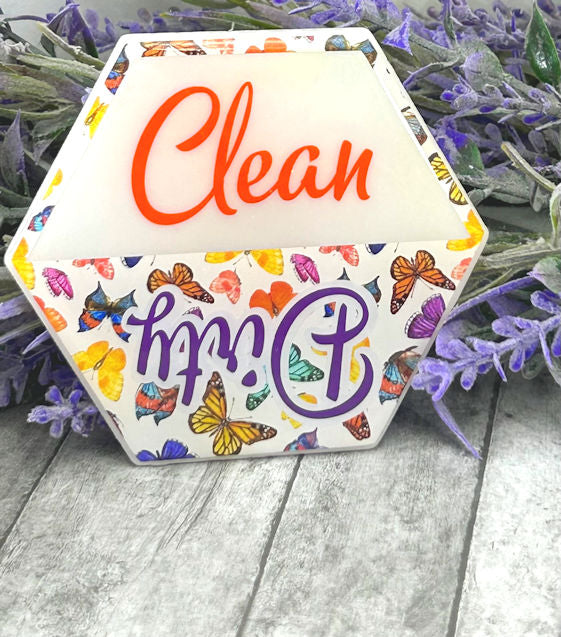 3 inch Clean and Dirty Butterflies Dishwasher Magnet