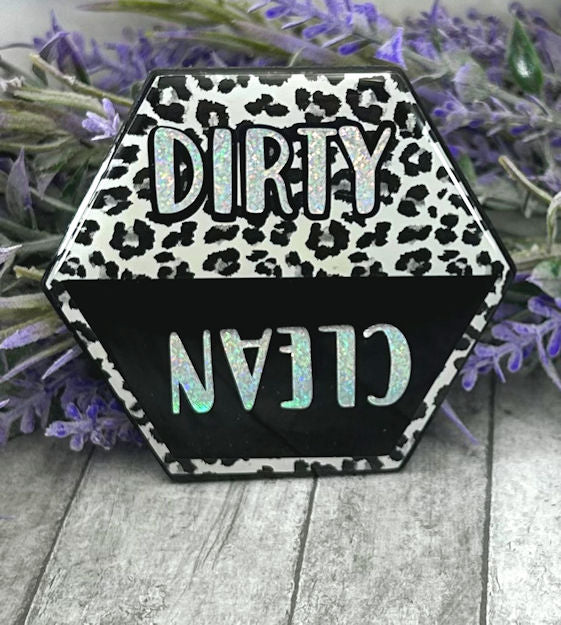 3 inch Clean and Dirty Animal Print Dishwasher Magnet