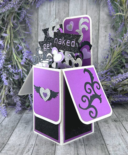 Handmade Lets Get Naked Valentines 3D box card